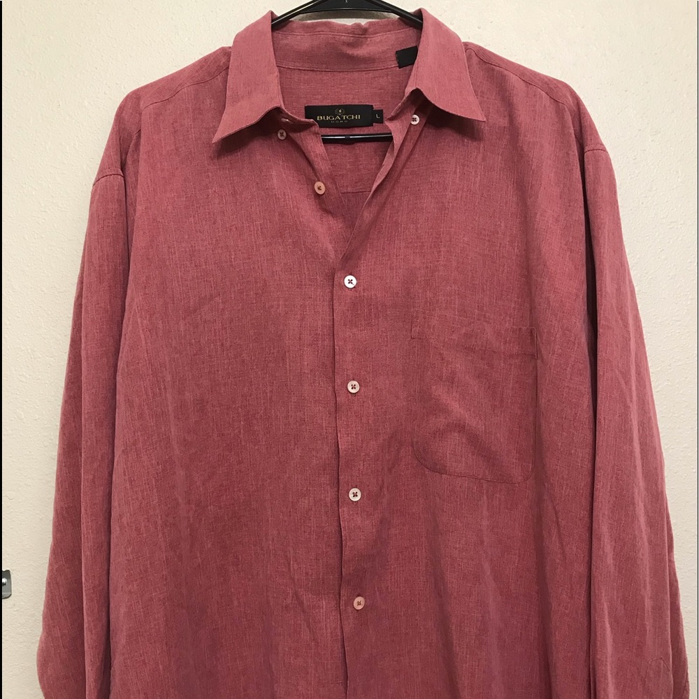 Bugatchi Dress Shirt. Italian Designer.  Large
